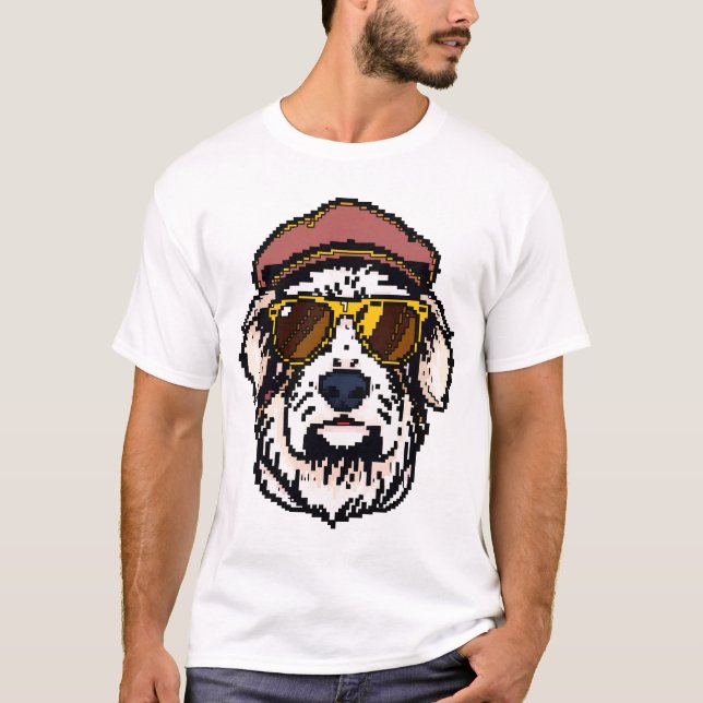 Camiseta Pixel Old English Sheepdog (Frente)