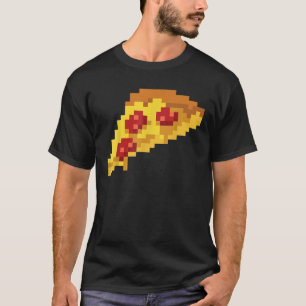 Camiseta Pixel Pizza 80s Vídeo Game Retro 8 bits Halloween 