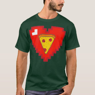 Camiseta Pixel Pizza Heart 80s Video Game Love 13282855