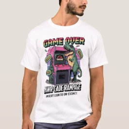 Camiseta Pixel Rawr-cade Rampage: A reinicialização T-Rex