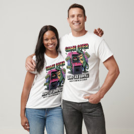 Camiseta Pixel Rawr-cade Rampage: O Reboot do T-Rex