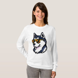 Camiseta Pixel Siberian Husky