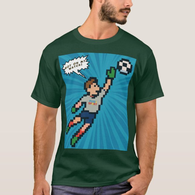 Camiseta Pixel Sport - Retro Gamer Soccer Goalie T-Shirt (Frente)