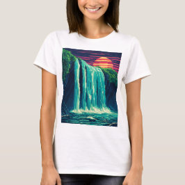 Camiseta pixel waterfall