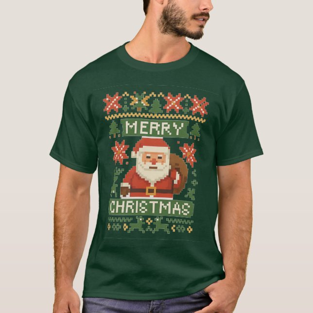 Camiseta Pixel-Weihnachtstraum (Frente)