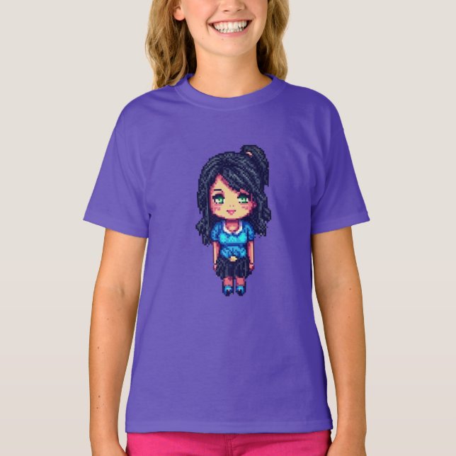 Camiseta Pixelart menina bonita (Frente)