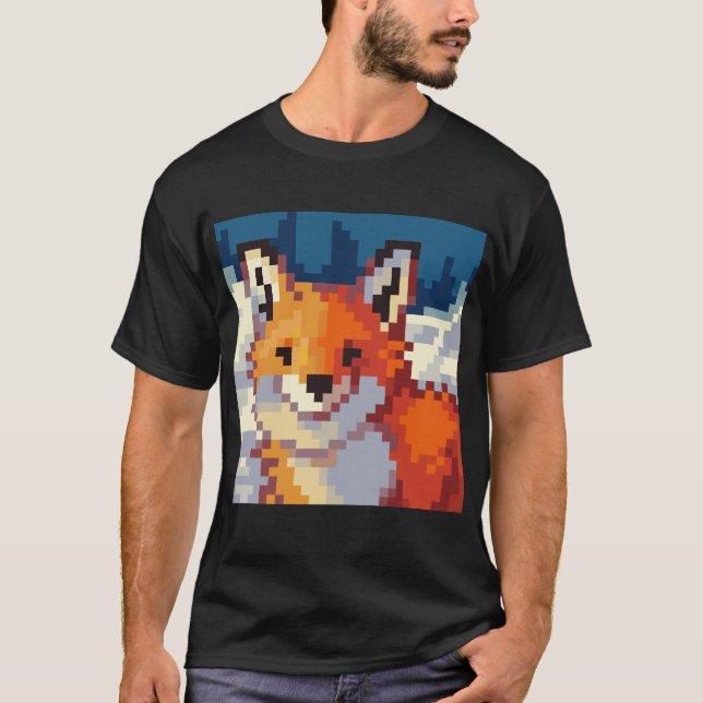 Camiseta Pixelart, Pixel Art, Fox, vos (Frente)