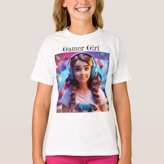 Camiseta PixelPop: Jogo Chic para Meninas (Frente)