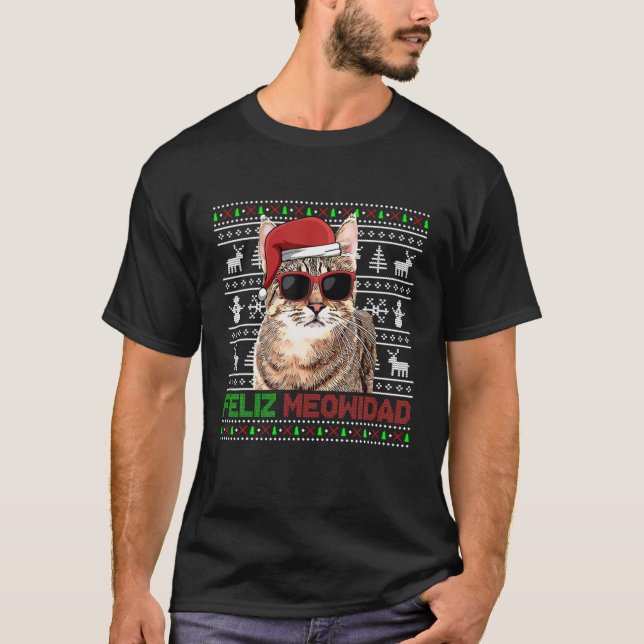 Camiseta Pixiebob Cat Feliz Meowidad Engraçado Natal (Frente)