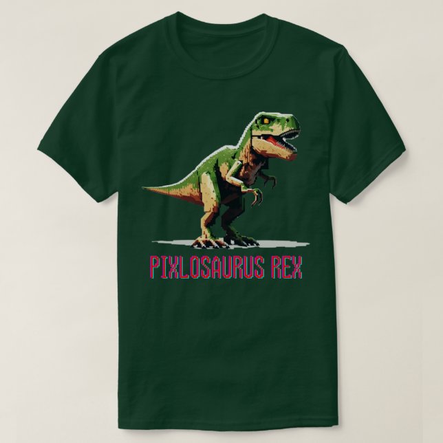 Camiseta Pixlosaurus Rex, a Besta Retroativa (Frente do Design)
