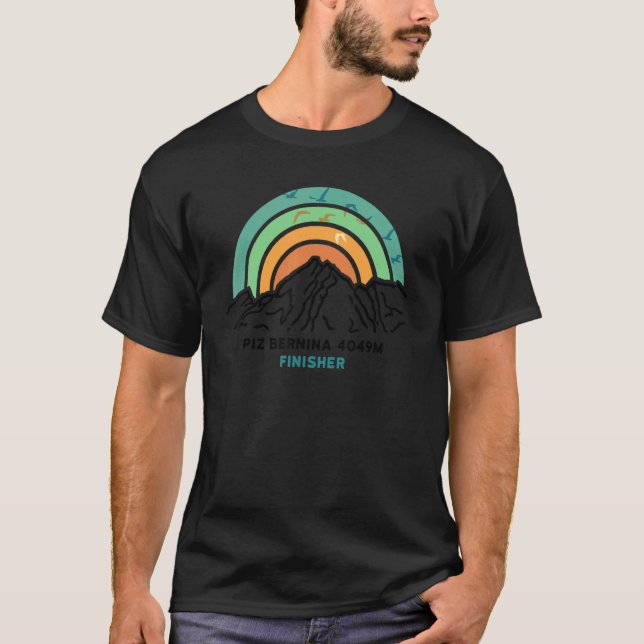 Camiseta Piz Bernina Rua Moritz Suiça Montanha Caminhando (Frente)
