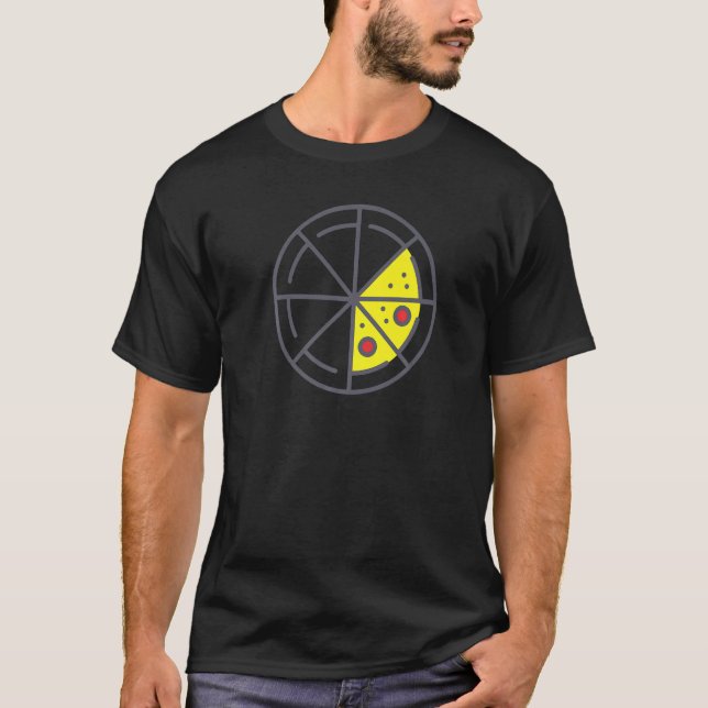 Camiseta Pizza 3 Slices Cheese Pepperoni Funny Geometric Fo (Frente)
