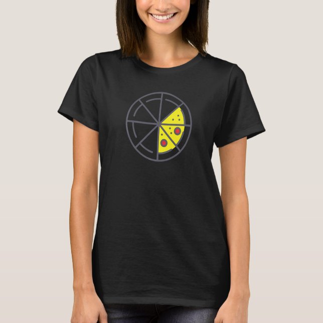 Camiseta Pizza 3 Slices Cheese Pepperoni Funny Geometric Fo (Frente)