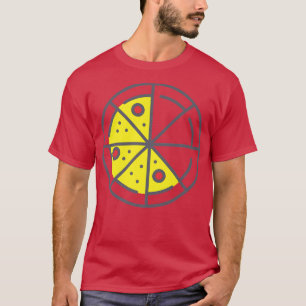 Camiseta Pizza 5 Fatias Queijo Pepperoni Engraçado Geométri
