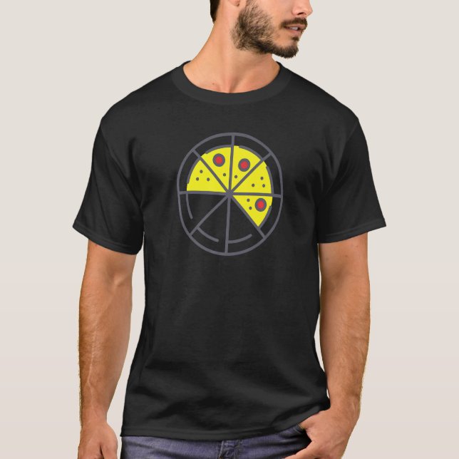 Camiseta Pizza 5 Slices Cheese Pepperoni Funny Geometric Fo (Frente)