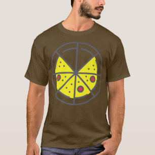 Camiseta Pizza 6 Fatias Queijo Pepperoni Engraçado Geométri