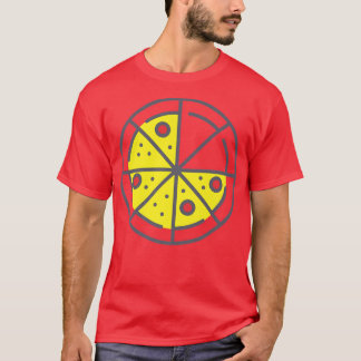 Camiseta Pizza 6 Fatias Queijo Pepperoni Engraçado Geométri