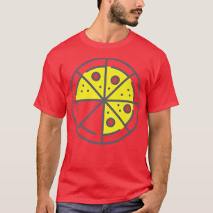 Camiseta Pizza 6 Fatias Queijo Pepperoni Engraçado Geométri