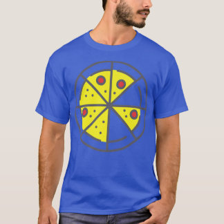 Camiseta Pizza 6 Fatias Queijo Pepperoni Engraçado Geométri