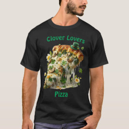 Camiseta Pizza Amantes de Trevo Dia de São Patrício