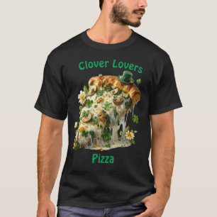 Camiseta Pizza Amantes de Trevo Dia de São Patrício