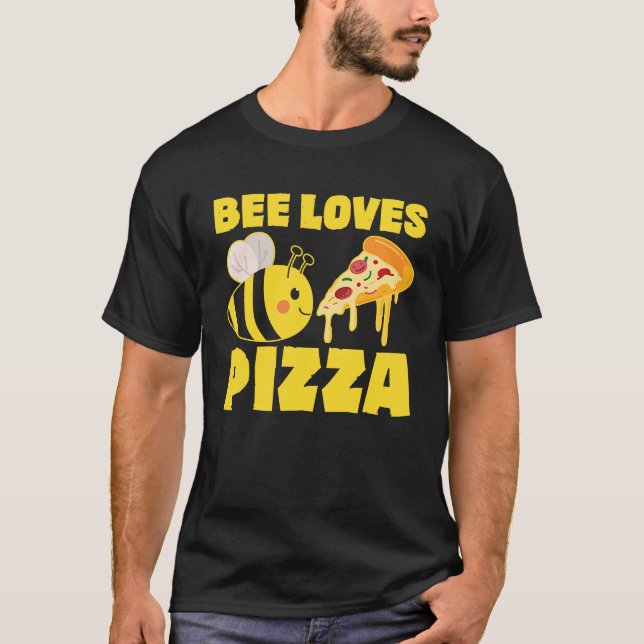 Camiseta Pizza Apicultor   Pizza Comida Rápida Abelha Fofa (Frente)