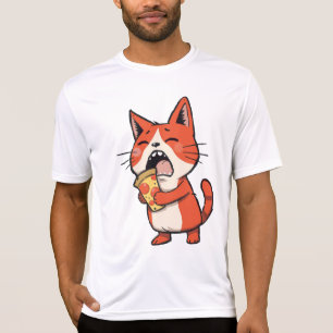 Camiseta Pizza Attack Cat - Gatinho Laranja