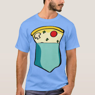 Camiseta Pizza Bag Pocket Fast Comida Engraçado Presente