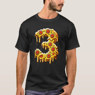 Camiseta Pizza Bday Party 3rd 3 Anos Birthday Boys Gir