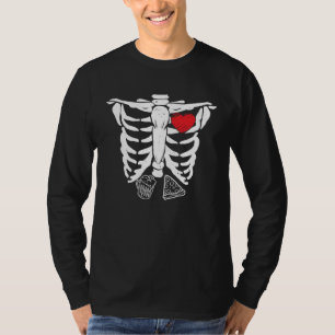 Camiseta Pizza Bebedor de Cerveja Esqueleto Assustador de