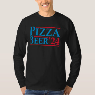 Camiseta Pizza Beer 2024 Campanha Eleitoral Engraçada Polít
