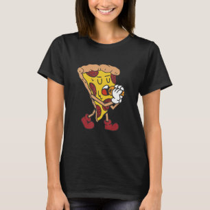 Camiseta pizza cantando loja motivo gráfico aleatório q