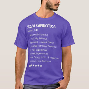 Camiseta Pizza Capricciosa Definição Significa T-Shirt Engr