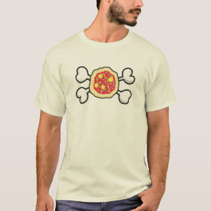Camiseta pizza Caveira e Ossos Cruzados