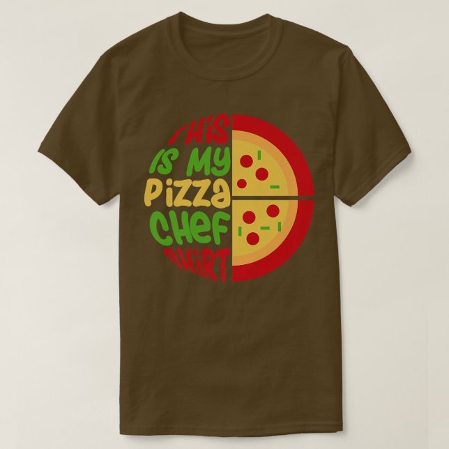 Camiseta Pizza Chef de Comida Italiana Comendo Pizza (Frente do Design)