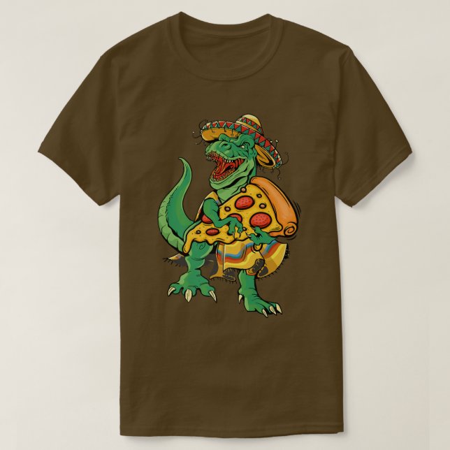 Camiseta Pizza Cinco de Mayo Kids Dinossaur T re Somber (Frente do Design)