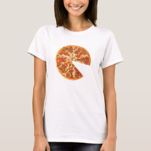Camiseta Pizza Com Fatia Ausente Correspondendo Fita Bebê