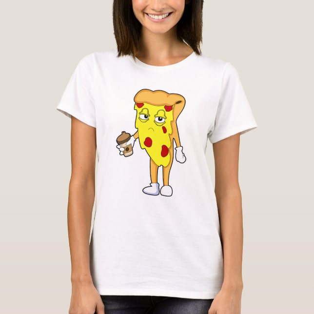 Camiseta Pizza com queijo e café de Salami (Frente)