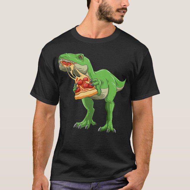 Camiseta Pizza Comendo Dinossauro Pizza T-Rex Pizza Amantes (Frente)