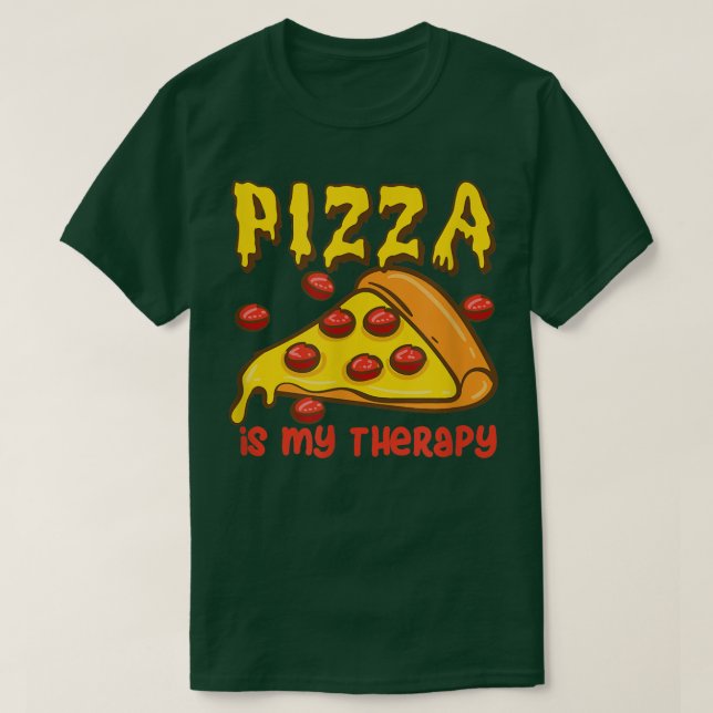 Camiseta Pizza como Terapia Pizza de Comida de Comida Itali (Frente do Design)