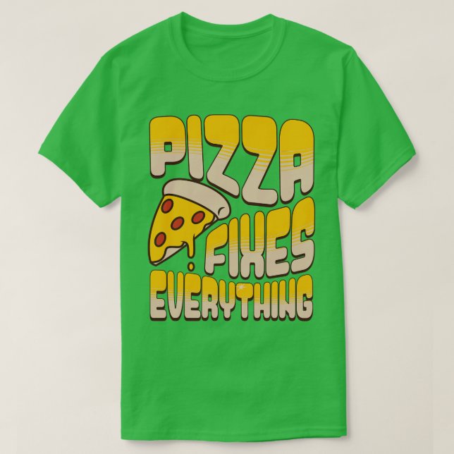 Camiseta Pizza conserta tudo (Frente do Design)