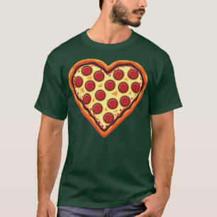 Camiseta Pizza Coração Bonita Dia de os namorados Engraçado