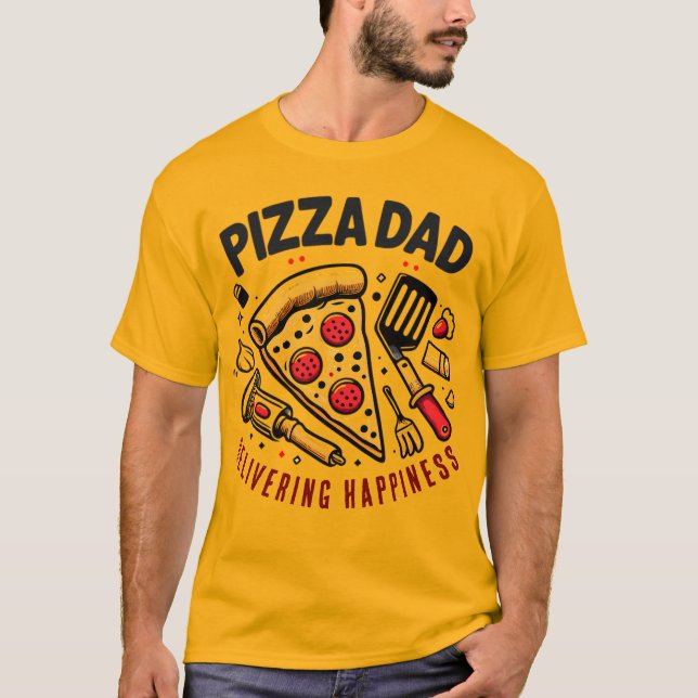 Camiseta Pizza Dad Delivering Happiness Vintage Style Shirt (Frente)