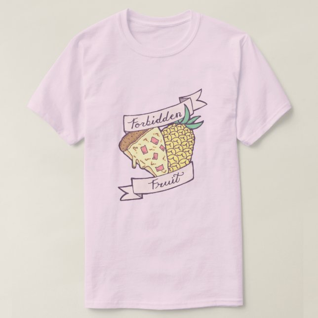 Camiseta Pizza de abacaxi proibida com Namorados PERSONALIZ (Frente do Design)