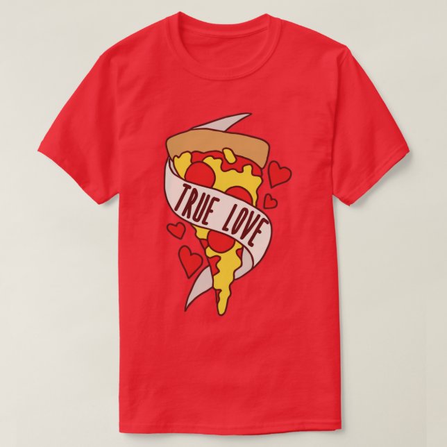 Camiseta Pizza de amor verdadeiro (Frente do Design)