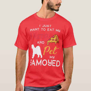 Camiseta Pizza de Cachorro Samoyed Proprietário de Natal An
