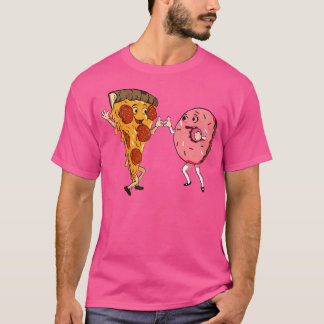 Camiseta Pizza De Comida Rápida E Rosquinha