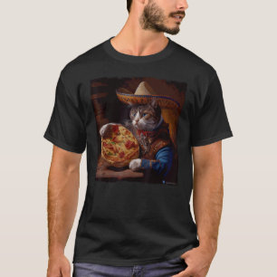 Camiseta Pizza de Cowboy de Gato Divertido