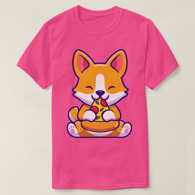 Camiseta Pizza De Engorda De Corgi (Frente do Design)