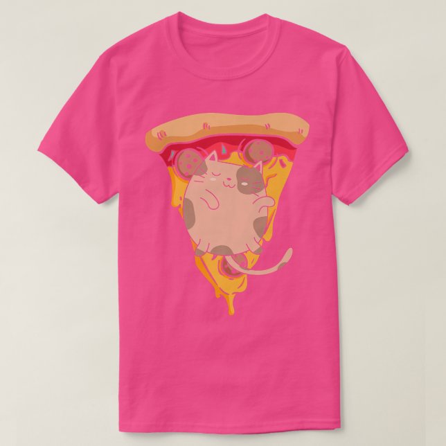 Camiseta Pizza de Gato Engraçado (Frente do Design)